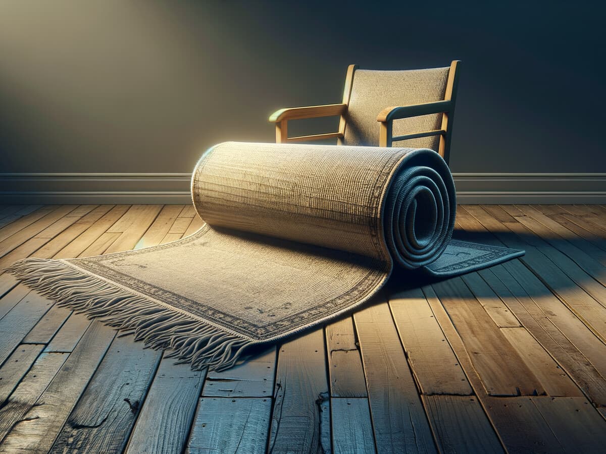 Misstaget att köpa för billig matta — matta som bucklar och glider på golvet